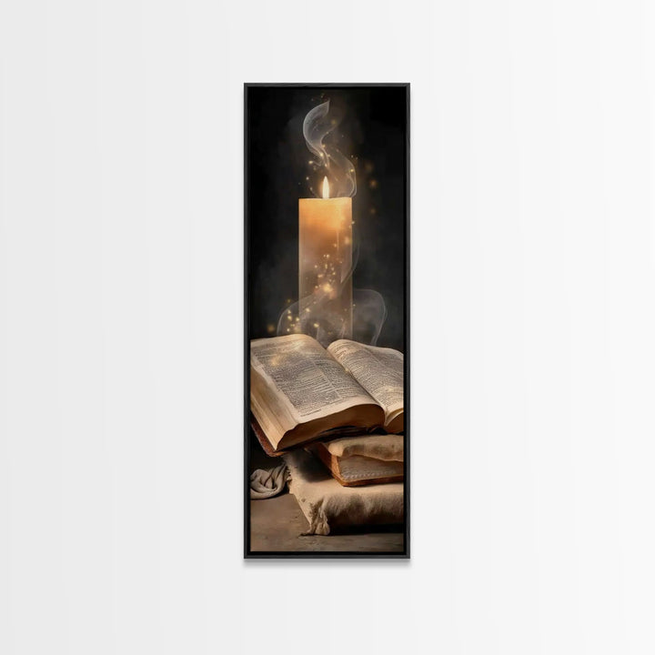 Eternal Book Glow – Framed Canvas Print – Skinny Art – Christian Art Canvas – Christian Wall Art – Vintage Christian Art – Christian Gift I