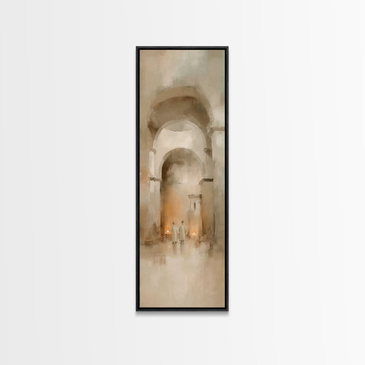 Sanctuary Passage Walk – Framed Canvas Print – Narrow Art – Christian Wall Art – Abstract Christian Art – Christian Art Work – Christian Gi