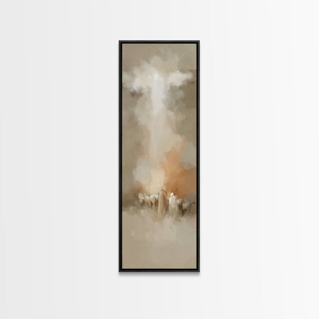 Shepherds Behold Glory – Framed Canvas Print – Tall Skinny Art Print – Christian Painting – Vintage Christian Art – Christian Art Canvas –