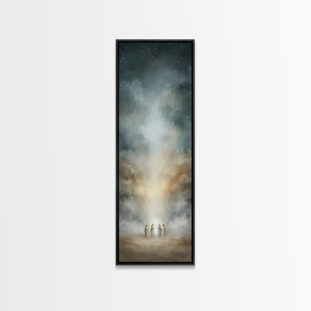 Angelic Field Light – Framed Canvas Print – Tall Narrow Wall Art – Christian Art Print – Christian Wall Art – Subtle Christian Paintings –