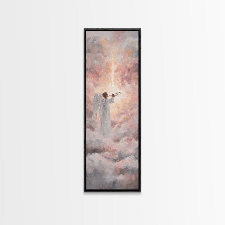 Angelic Dawn Herald – Framed Canvas Print – Tall Skinny Art Print – Christian Wall Art – Christian Art Canvas – Christian Decor