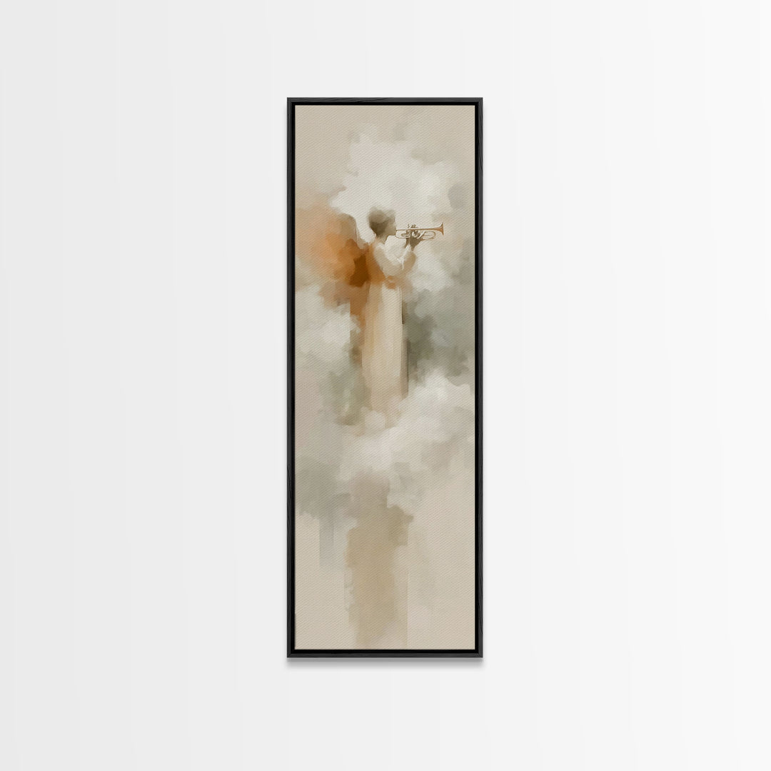 Seraphic Morning Call | Framed Canvas Print | Narrow Art | Christian Wall Art | Christian Art Canvas | Christian Christmas Art | Jesus Art