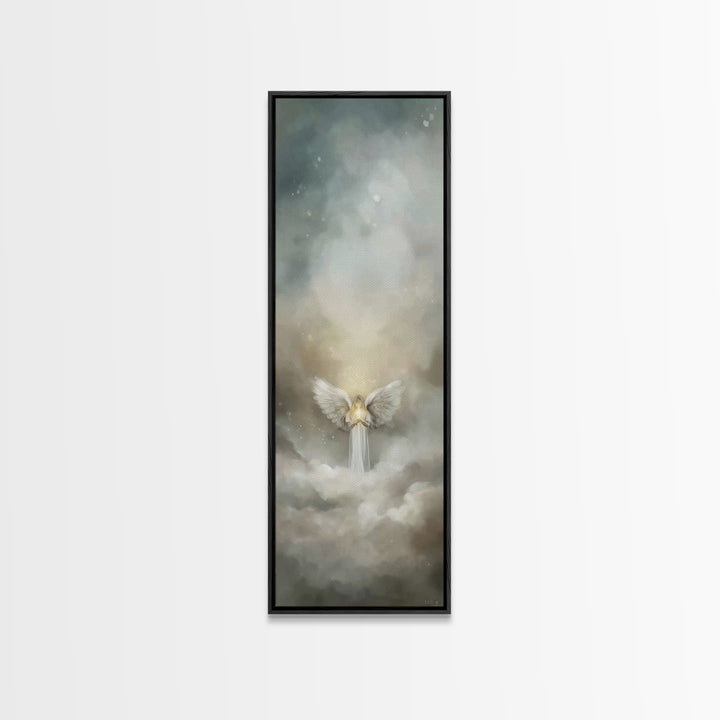 Celestial Light Keeper | Framed Canvas Print | Tall Skinny Art Print | Christian Art Canvas | Christian Christmas Art | Christian Decor