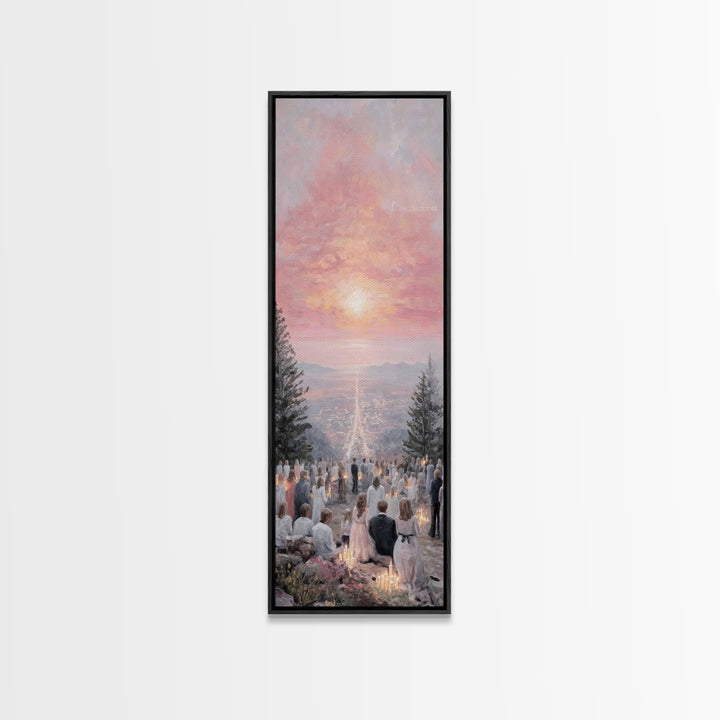 Candlelit Vigil Sky – Framed Canvas Print – Skinny Art – Christian Wall Art – Christian Art Print – Christian Christmas Art – Jesus Art