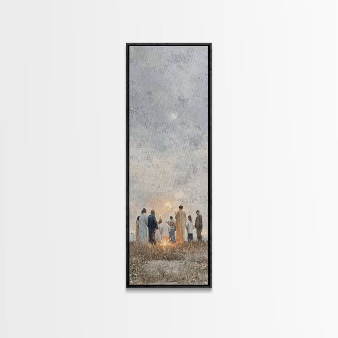 Dawn Of Praise, Framed Canvas Print, Narrow Art, Christian Wall Art, Christian Art Canvas, Christian Christmas Art, Christian Decor