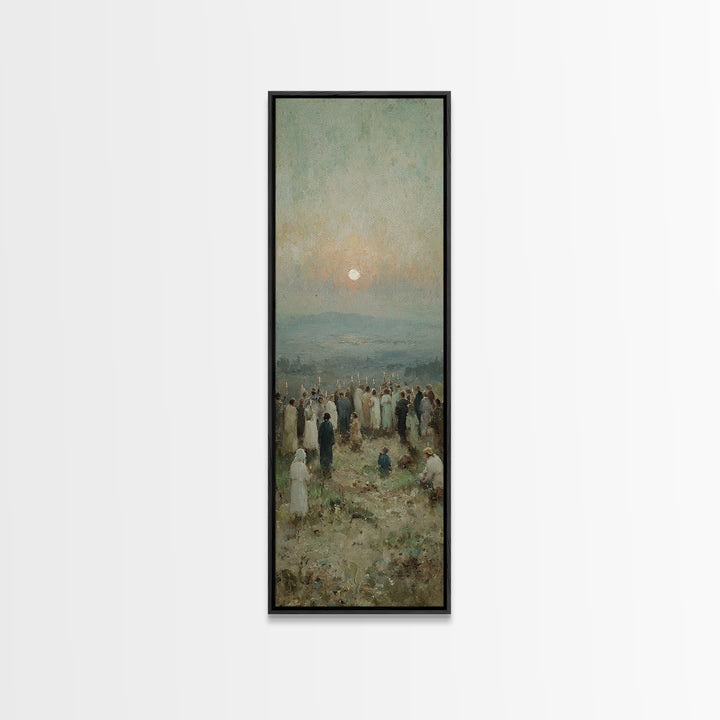Hopeful Morning Vigil – Framed Canvas Print – Tall Narrow Wall Art – Christian Wall Art – Christian Art Canvas – Christian Christmas Art