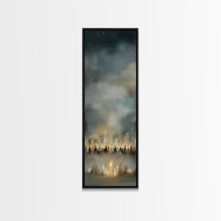 Tender Consolation | Framed Canvas Print | Christian Painting | Christian Christmas Art | Modern Christian Art | Tall Skinny Art Print
