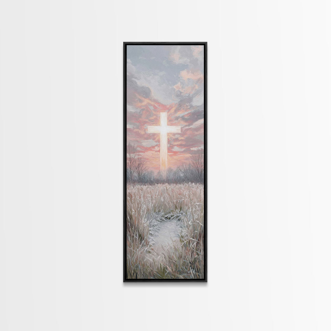 Dawn Of Grace – Framed Canvas Print – Jesus Painting – Christian Art Canvas – Tall Narrow Wall Art – Christmas Art – Christian Wall Art