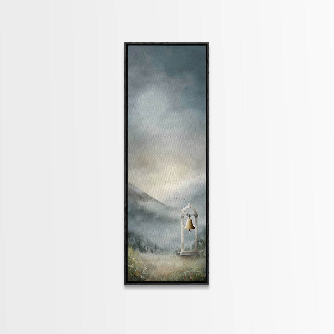 Old Chapel Bell – Framed Canvas Print – Tall Narrow Wall Art – Christian Wall Art – Jesus Painting – Christian Art Canvas – Christmas Art