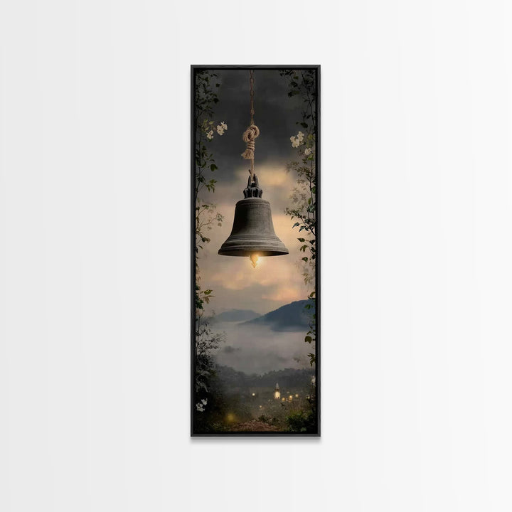 Evening Chapel Call – Framed Canvas Print – Christian Wall Art – Narrow Art – Christian Art Canvas – Christian Painting – Christian Decor