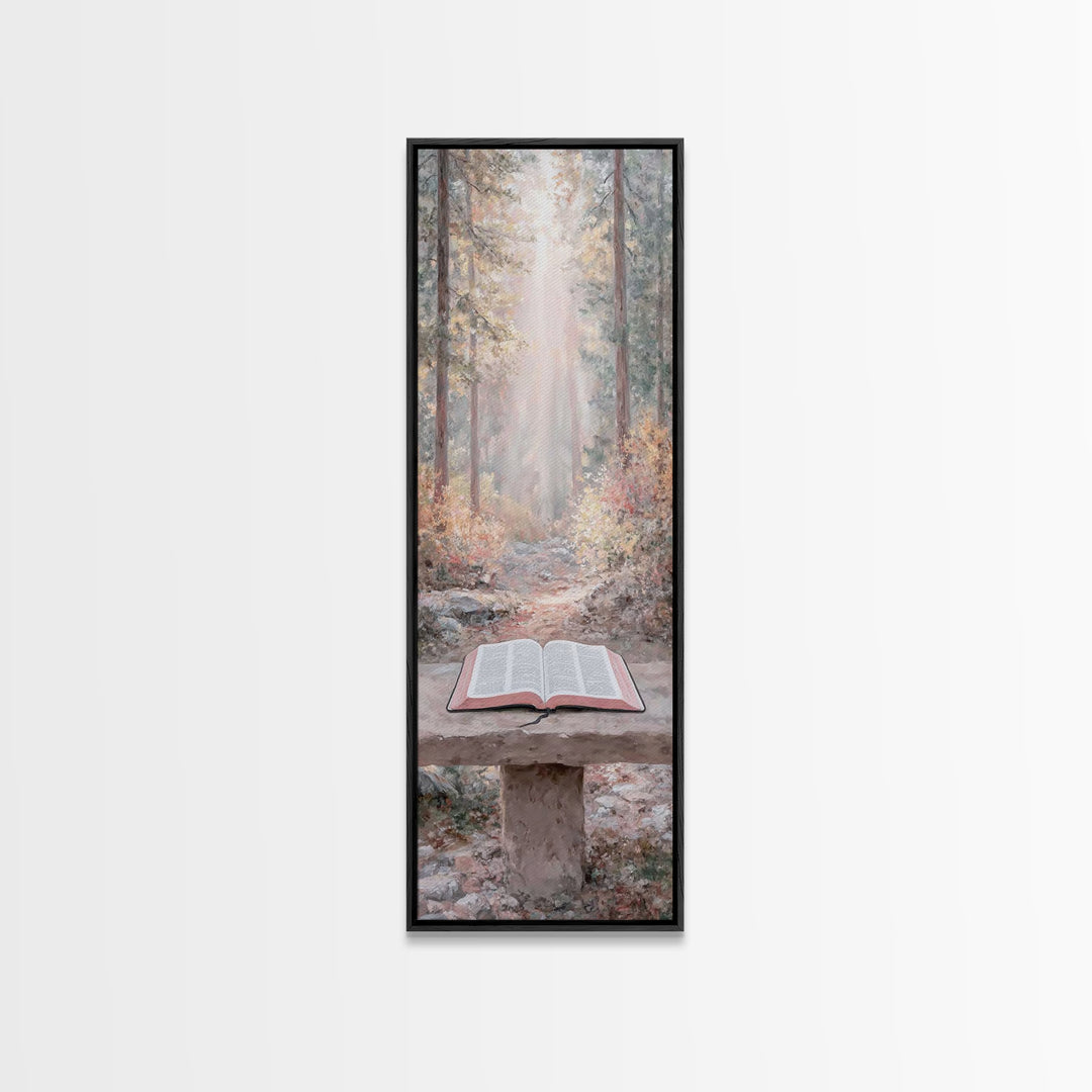Sanctuary In Mist | Framed Canvas Print | Christian Wall Art | Skinny Art | Christian Art Canvas | Christian Painting | Christian Decor