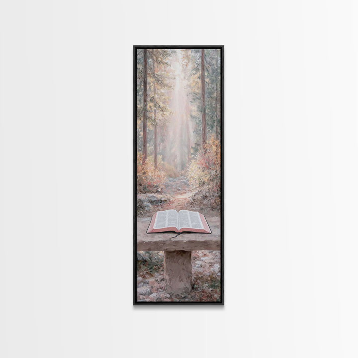 Sanctuary In Mist | Framed Canvas Print | Christian Wall Art | Skinny Art | Christian Art Canvas | Christian Painting | Christian Decor