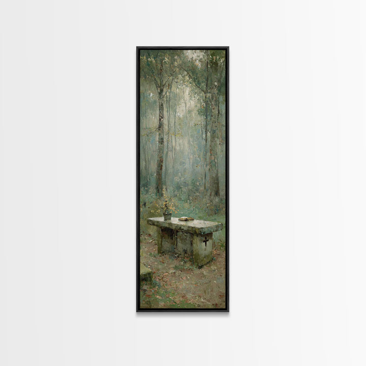 Quiet Scripture Rest | Framed Canvas Print | Christian Painting | Narrow Art | Christian Art Canvas | Christian Wall Art | Christian Decor