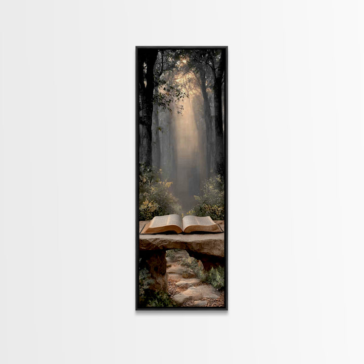 Holy Word Light | Framed Canvas Print | Christian Painting | Christian Art Canvas | Tall Narrow Wall Art | Christian Wall Art | Christian D