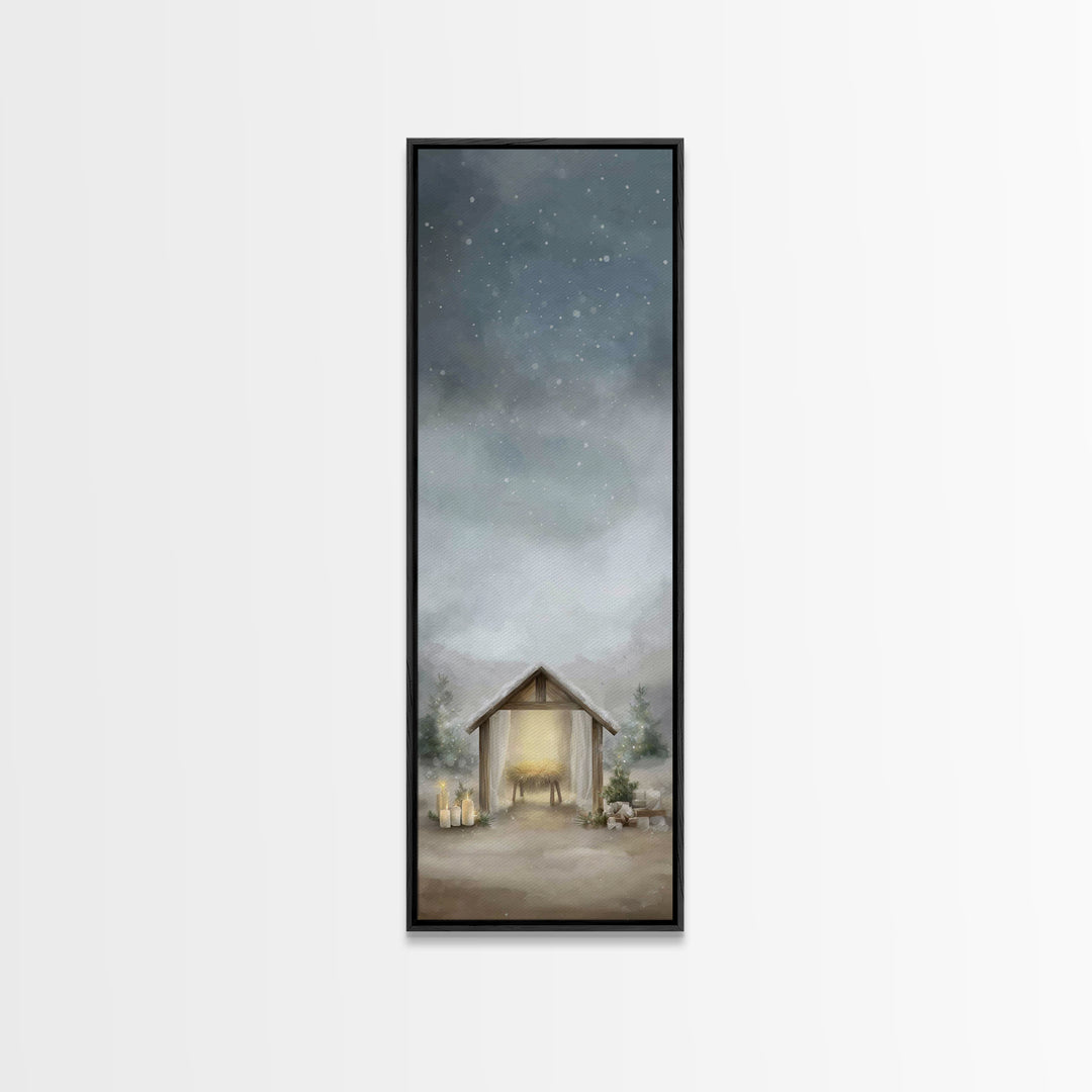 Sacred Horizon | Framed Canvas Print | Christian Wall Art | Christian Art Canvas | Christmas Art Work | Tall Narrow Wall Art