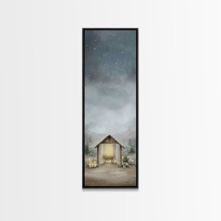 Sacred Horizon | Framed Canvas Print | Christian Wall Art | Christian Art Canvas | Christmas Art Work | Tall Narrow Wall Art