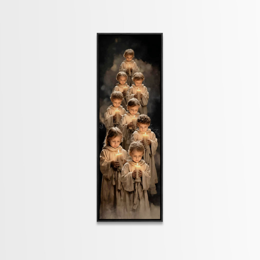 Children Of Light – Framed Canvas Print | Christian Art Canvas | Christian Wall Art | Tall Narrow Wall Art | Christian Christmas Art | Chri