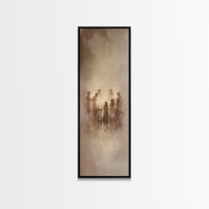 Celestial Assembly – Framed Canvas Print – Christian Art Canvas – Christian Wall Art – Narrow Art – Christian Christmas Art – Christian Dec