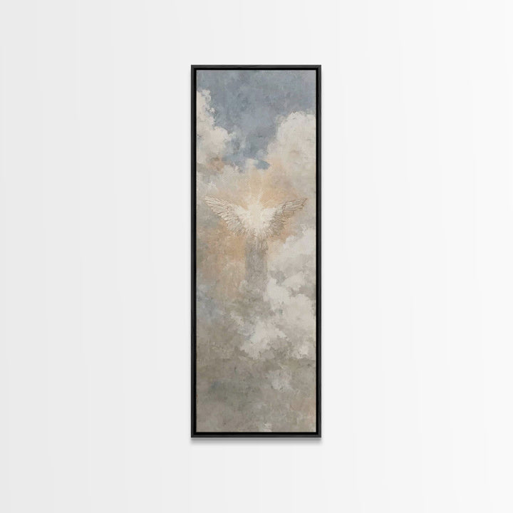 Wings Of Glory – Framed Canvas Print, Christian Art Canvas, Christian Wall Art, Narrow Art, Christian Christmas Art, Christmas Art, Christi