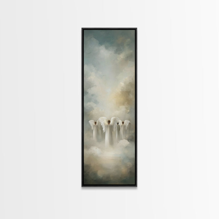 Angelic Ascent – Framed Canvas Print – Christian Wall Art – Christian Art Canvas – Tall Narrow Wall Art – Christian Christmas Art – Christm