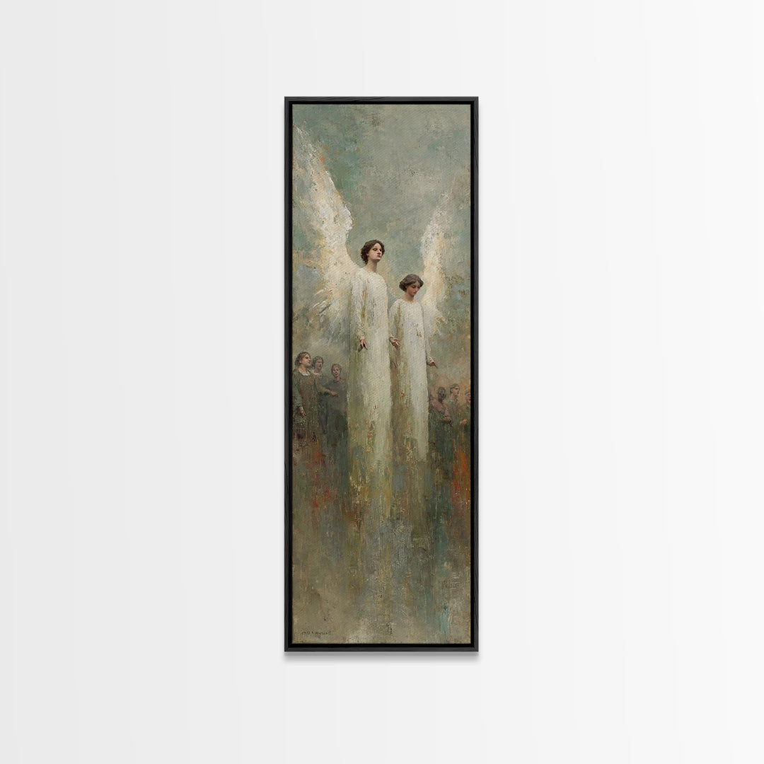 Heavenly Messengers Arise – Framed Canvas Print – Christian Wall Art – Christian Art Canvas – Tall Narrow Wall Art – Christian Christmas Ar
