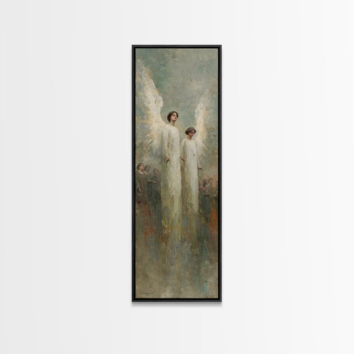 Heavenly Messengers Arise – Framed Canvas Print – Christian Wall Art – Christian Art Canvas – Tall Narrow Wall Art – Christian Christmas Ar