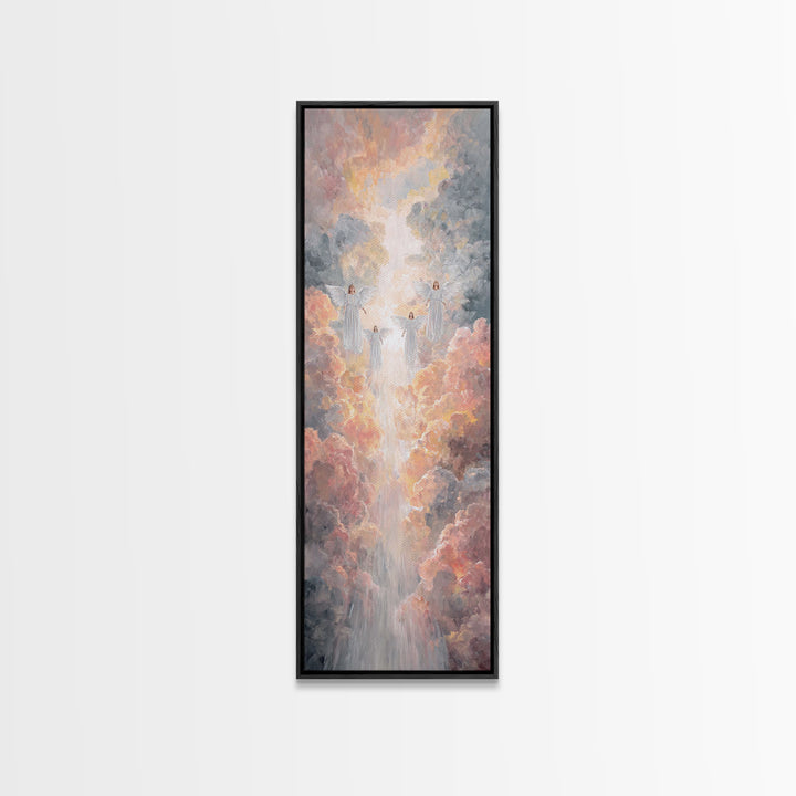 Cloudborne Choir – Framed Canvas Print – Christian Wall Art – Christian Art Canvas – Narrow Art – Christian Christmas Art – Christian Decor