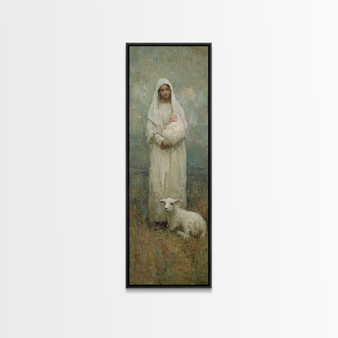 Mother’s Sacred Grace – Framed Canvas Print – Christian Wall Art – Christian Art Canvas – Tall Narrow Wall Art – Christian Painting – Chris