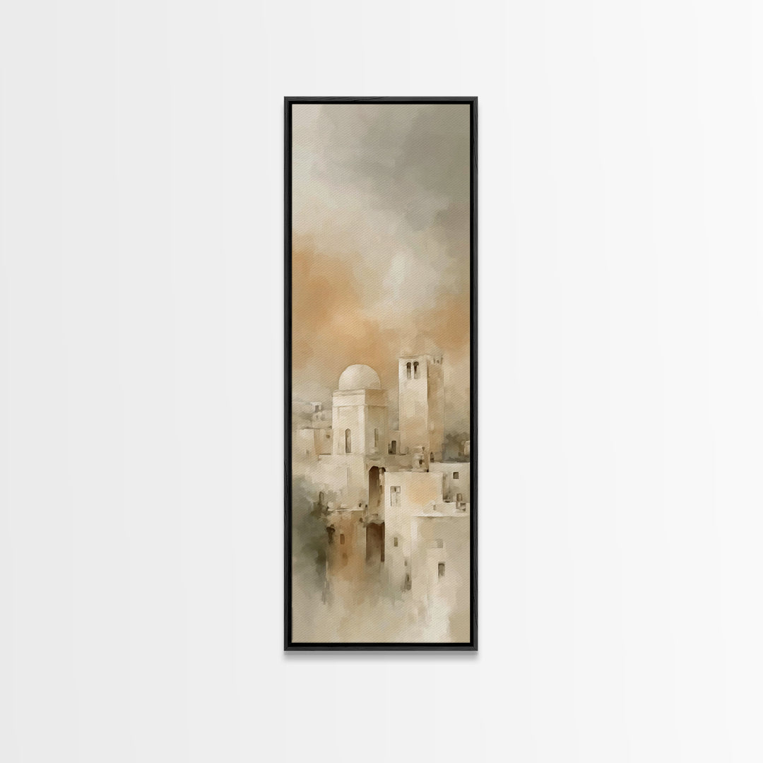 Bethlehem Dawn Light – Framed Canvas Print – Tall Narrow Wall Art – Christian Wall Art – Christian Art Canvas – Christmas Art – Christian D