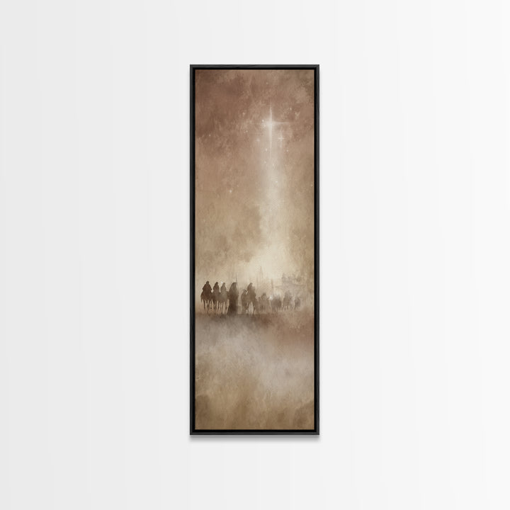 Star of the Journey – Framed Canvas Print – Narrow Art – Christian Wall Art – Christmas Art – Christian Art Canvas – Christian Christmas –