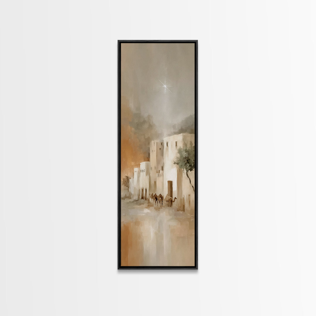 Silent Bethlehem Sky – Framed Canvas Print – Skinny Art – Christian Wall Art – Christian Art Canvas – Christian Christmas Art – Christian D