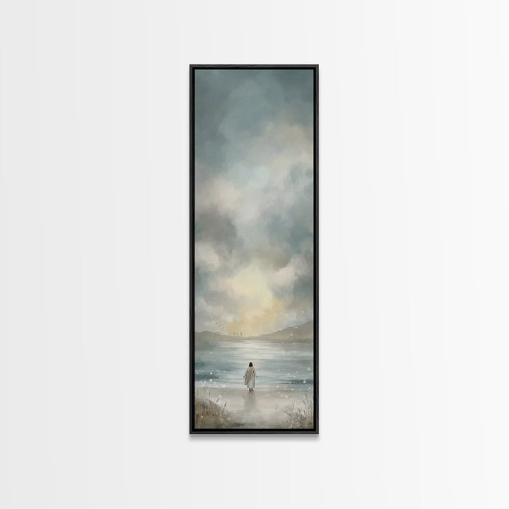 Radiance Of Mercy | Framed Canvas Print | Tall Narrow Wall Art | Christian Wall Art | Christian Art Canvas | Jesus Painting