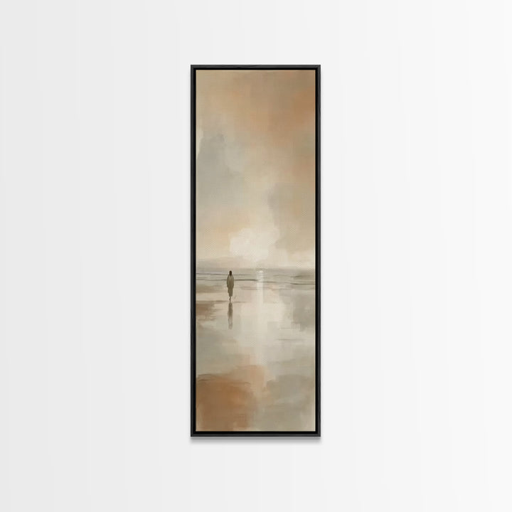 Shoreline Of Peace | Framed Canvas Print | Narrow Art | Christian Wall Art | Christian Art Canvas | Jesus Painting | Christian Christmas Ar