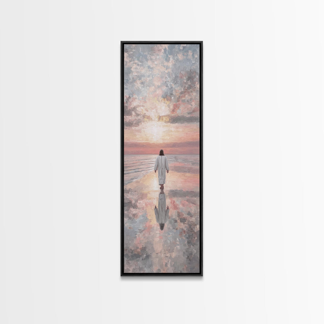 Light Of Eternity | Framed Canvas Print | Narrow Art | Christian Art Canvas | Christian Wall Art | Jesus Painting | Christian Christmas
