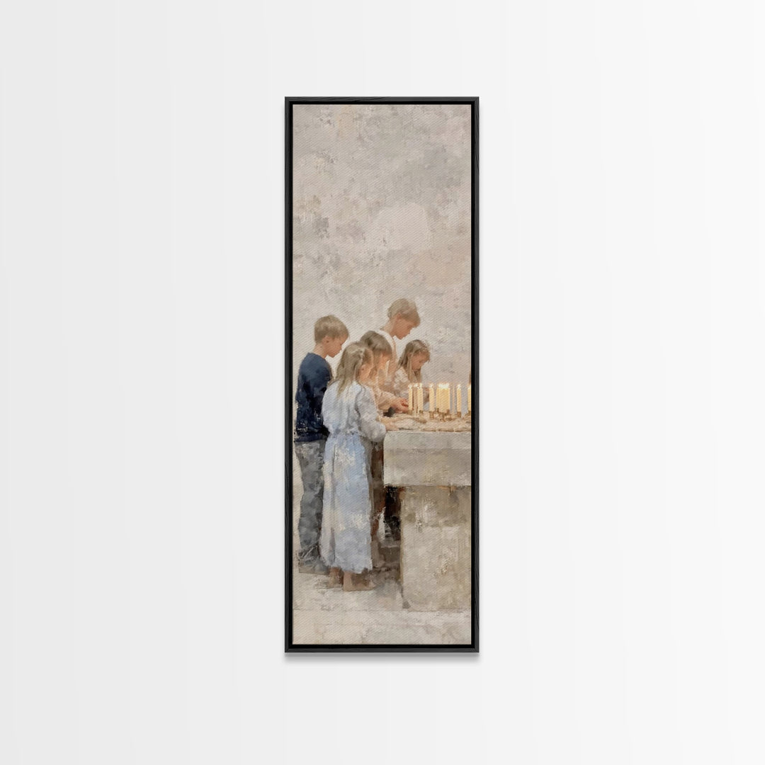 Children Of Blessing | Framed Canvas Print | Narrow Art | Christian Art Canvas | Christian Wall Art | Christian Gift | Christian Christmas