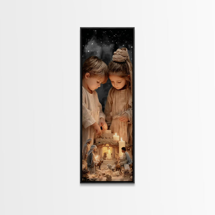 The Guiding Light - Framed Canvas Print - Christian Wall Art - Christian Art Canvas - Christian Christmas Art - Tall Narrow Wall Art