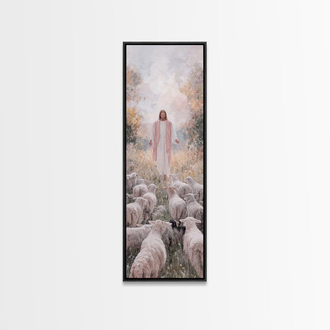 Pasture Of Light – Framed Canvas Print – Christian Art Print – Jesus Painting – Skinny Art – Christian Wall Art – Christian Art