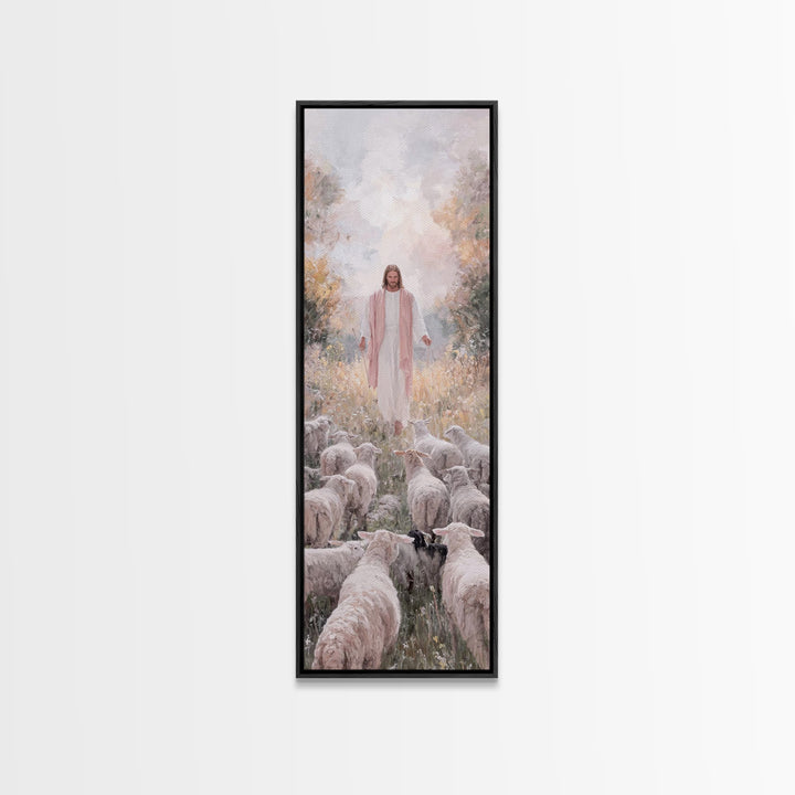 Pasture Of Light – Framed Canvas Print – Christian Art Print – Jesus Painting – Skinny Art – Christian Wall Art – Christian Art