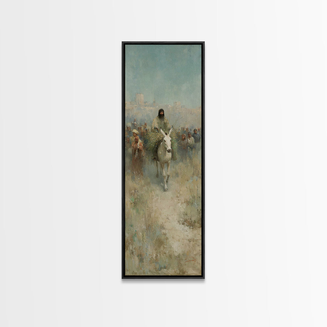 Triumphal Pathway – Framed Canvas Print – Christian Wall Art – Christian Art Print – Tall Skinny Art Print – Jesus Painting – Christian Art