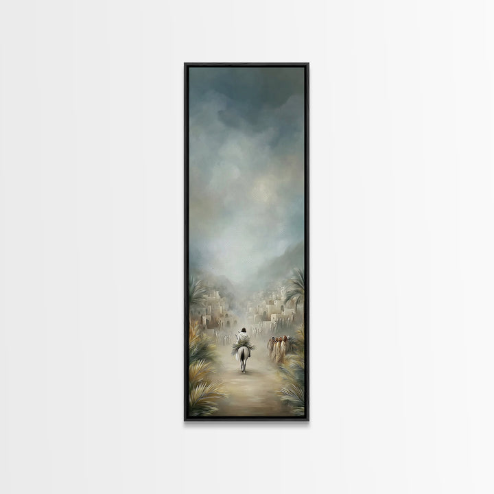 Entrance Of Peace – Framed Canvas Print – Christian Art – Christian Wall Art – Narrow Art – Jesus Painting – Christian Art Canvas