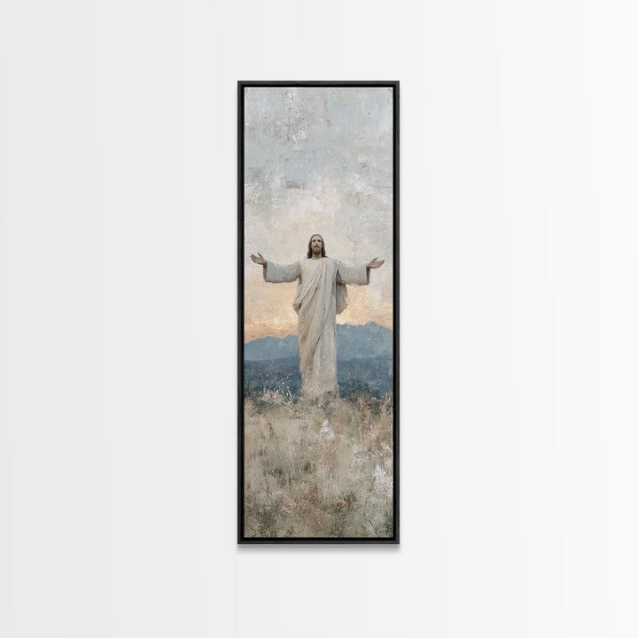 Eternal Morning Hope – Framed Canvas Print – Christian Art Canvas – Jesus Painting – Christian Wall Art – Narrow Art – Christmas Art – Chri