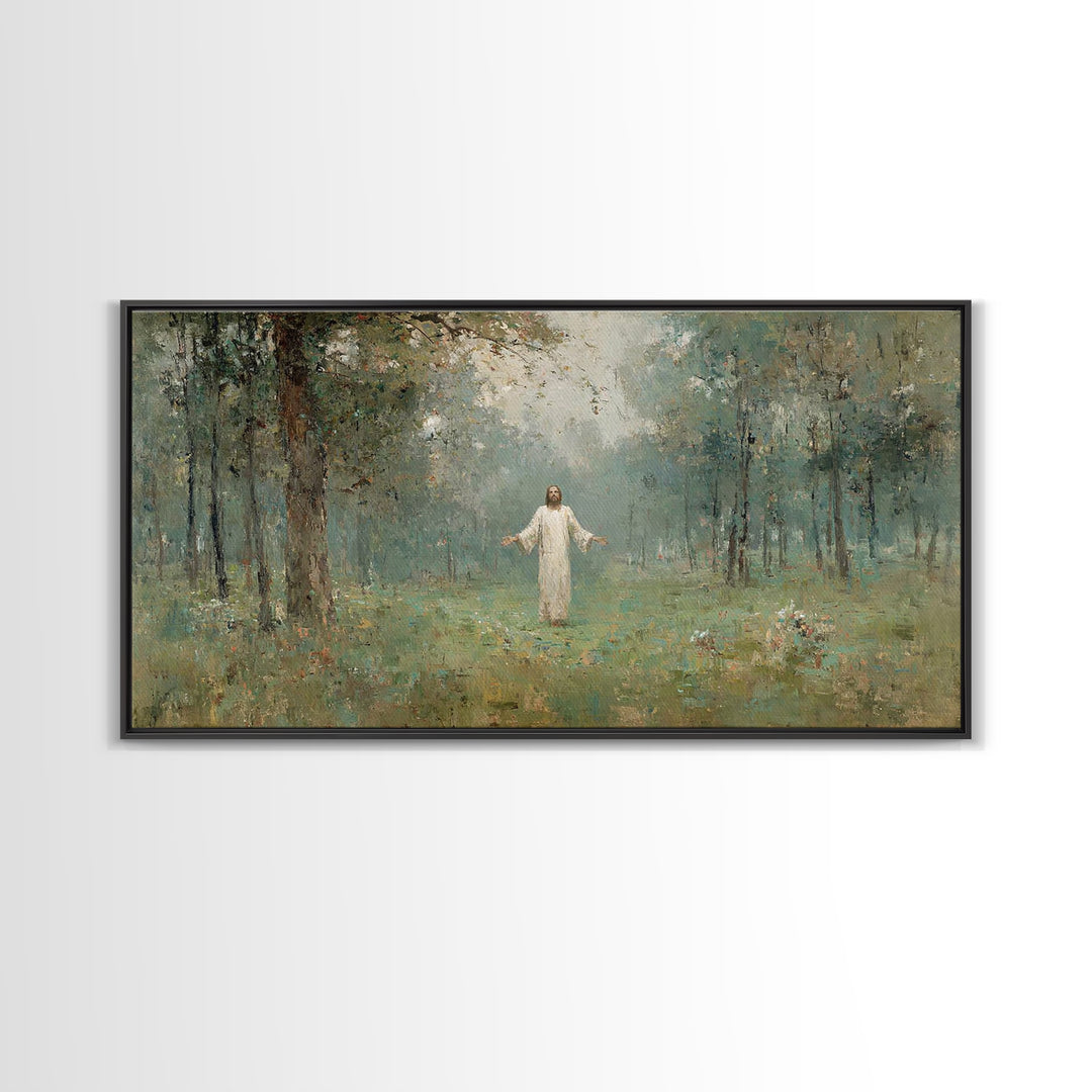 Light of Salvation, Framed Canvas Print, Christian Wall Art, Jesus Painting, Christian Christmas Art, Christian Art Canvas, Modern Christia