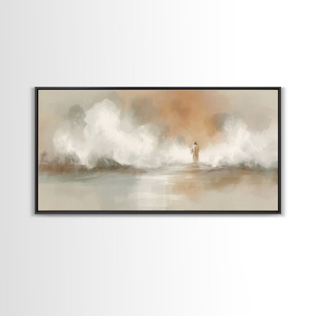 Waves of Mercy | Framed Canvas Print | Christian Art Canvas | Christian Wall Art | Jesus Painting | Modern Christian Art | Christian Gift