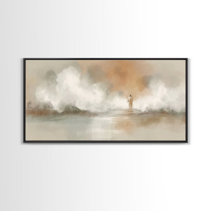 Waves of Mercy | Framed Canvas Print | Christian Art Canvas | Christian Wall Art | Jesus Painting | Modern Christian Art | Christian Gift