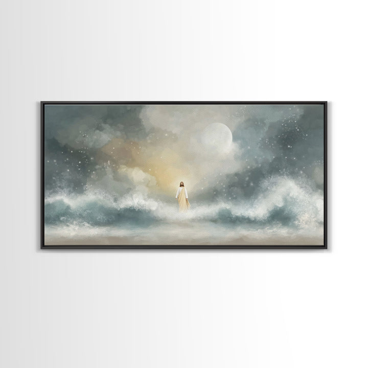 Celestial Hope, Framed Canvas Print, Christian Art Canvas, Jesus Painting, Christmas Art, Christian Wall Art, Unique Christian Art