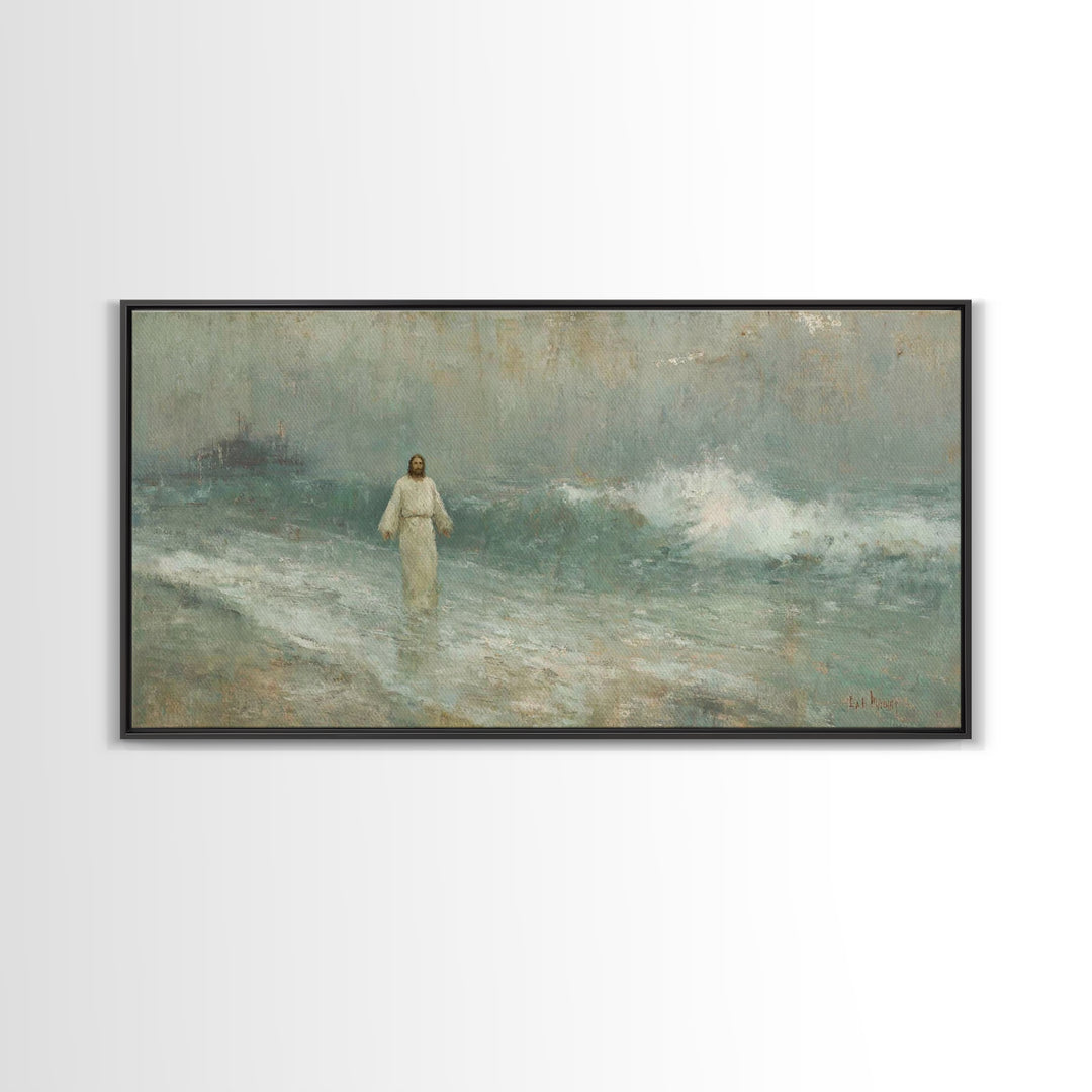 Risen Light – Framed Canvas Print – Christian Art Canvas – Jesus Painting – Christian Wall Art – Modern Christian Art – Christian Gift