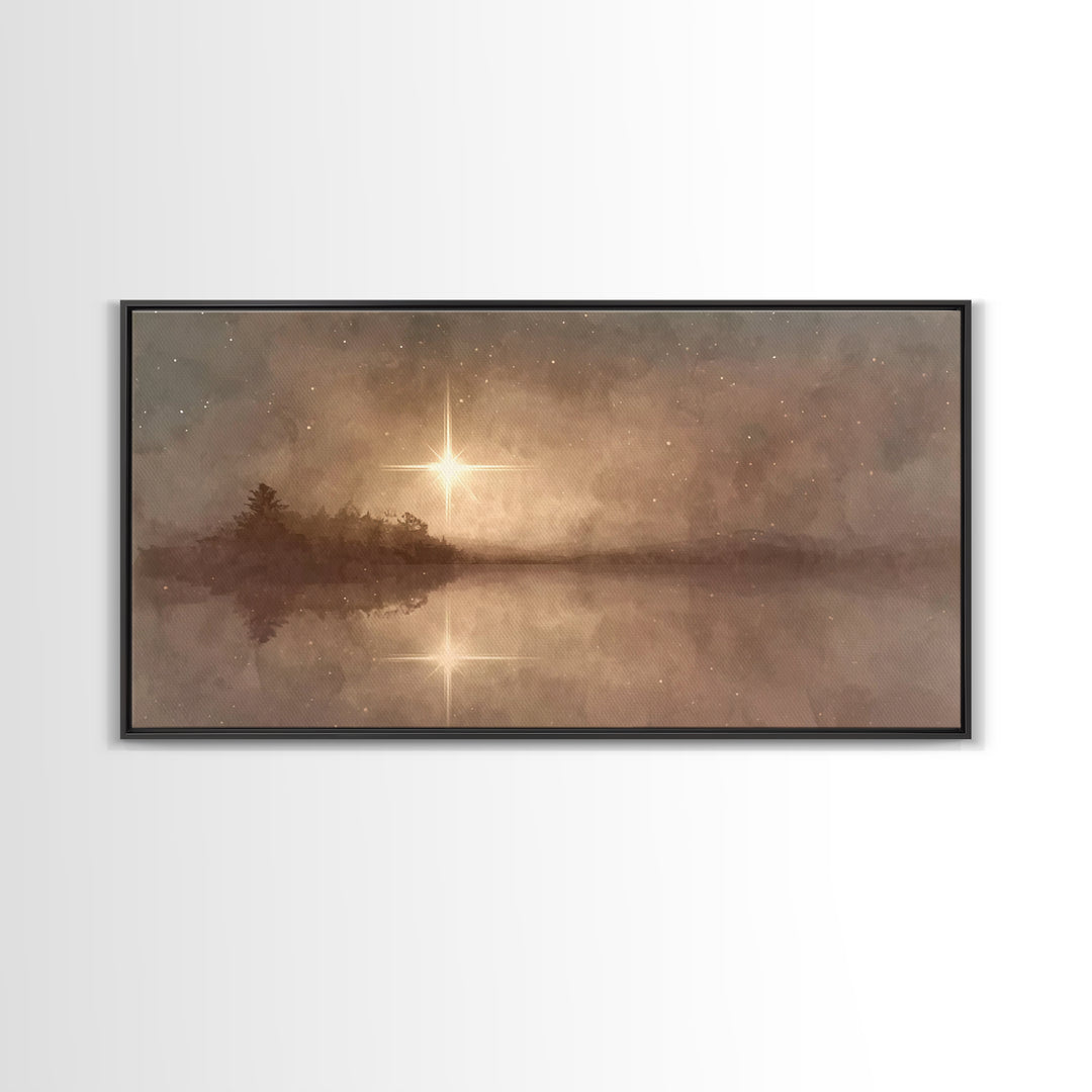 Celestial Promise, Framed Canvas Print, Christian Art Canvas, Christian Wall Art, Christmas Art Prints, Jesus Painting, Christian Decor