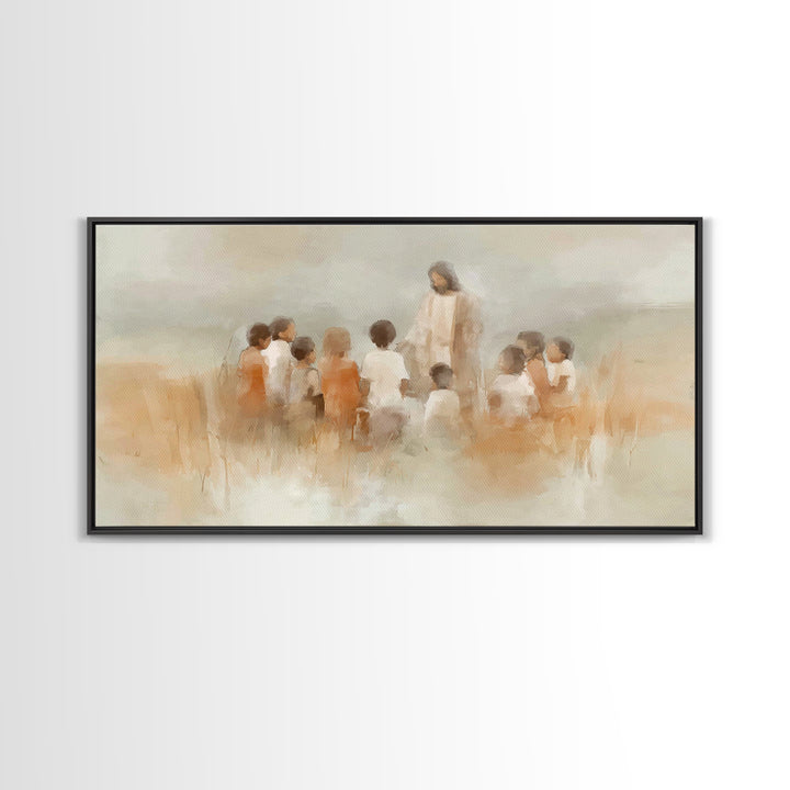 Meadow Of Hope, Framed Canvas Print, Christian Art Print, Christian Wall Art, Jesus Painting, Christmas Wall Art, Christian Decor, Modern C