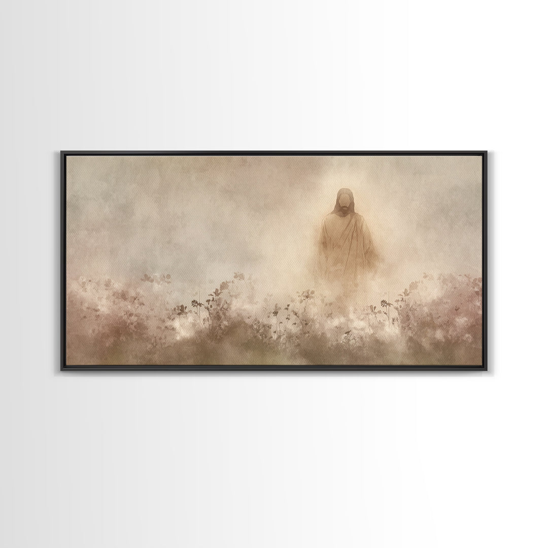 Eternal Bloom Grace | Framed Canvas Print | Christian Art Canvas | Christian Paintings | Jesus Painting | Christian Christmas Art | Christi