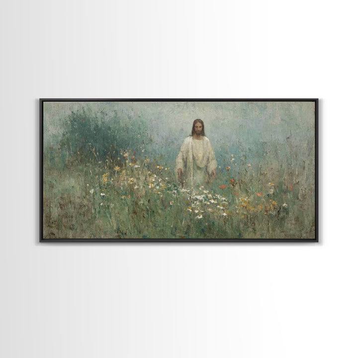 Radiant Shepherd Bloom – Framed Canvas Print – Christian Wall Art – Jesus Christ Painting – Christian Art Canvas – Christmas Art – Christia